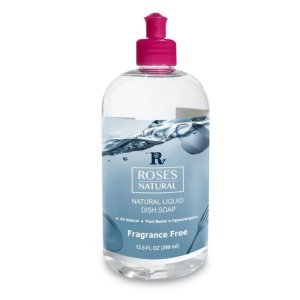 Roses 744790578942 Natural Dish Soap - Fragrance Free 18oz