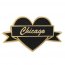 Real 1278 I Heart Chicago  Black  Gold City Pin