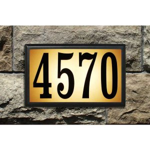 Qualarc LT6B-1310 Bayside Estate Lighted Address Plaque In Black Frame