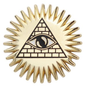 Real 1728 Occult Pyramid  Eye Enamel Pin Mason Pin - Masonic Lapel Pin