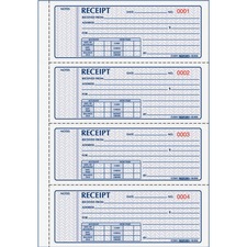 Dominion RED 8L808 Rediform 3-part Carbonless Money Receipt Book - 100