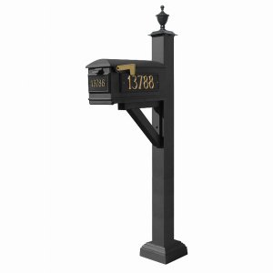 Qualarc WPD-SC2-S5-LM-3P-BLK Westhaven System With Lewiston Mailbox, (