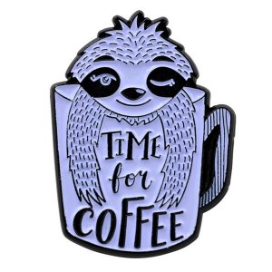 Real 8500 Coffee Sloth - Time For Coffee Enamel Lapel Pin