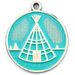 Gleeful RT-TRIBE-TEAL-NEC Tribe Token Charm  Necklace (18 Inches)