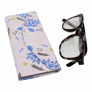 Real 9225 Animal Magnetic Folding  Leather Hard Glasses Case - Peacock