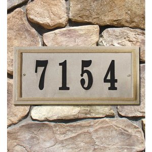 Qualarc CHS-4601-SS Chesterfield Rectangle Crushed Stone Address Plaqu