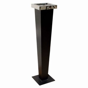 Qualarc WF-PS08S Huron Free Standing Cigarette Ash Receptacle, Black W