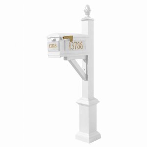 Qualarc WPD-SB1-S3-LM-3P-WHT Westhaven System With Lewiston Mailbox, (