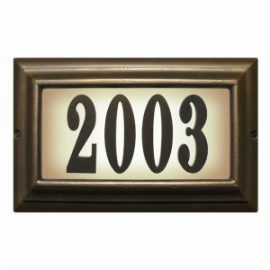 Qualarc LTL-1301-FB Edgewood Large Lighted Address Plaque In French Br