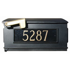 Qualarc LM3P-BL Lewiston Mailbox Only With 3 Cast Aluminum Personalize