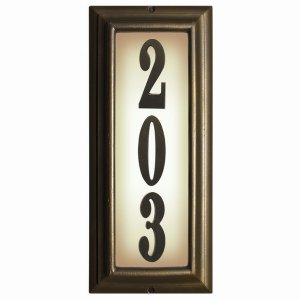 Qualarc LTV-1303-FB Edgewood Vertical Lighted Address Plaque In French