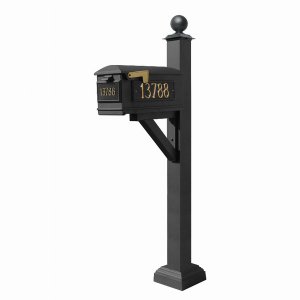 Qualarc WPD-SC2-S4-LM-3P-BLK Westhaven System With Lewiston Mailbox, (