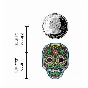 Real 6344 Neon Sugar Skull - Da De Muertos Enamel Pin