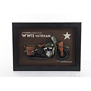 Old AJ045 Vintage Wwii Harvey Davidson Xa Motorcycle Painting