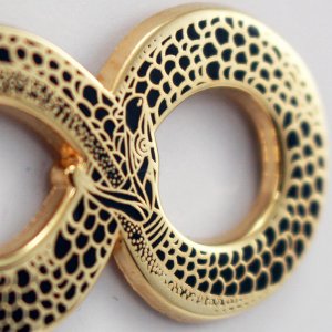 Real 942 Ouroboros Enamel Pin  Occult Snake Pin With Real Gold Gold