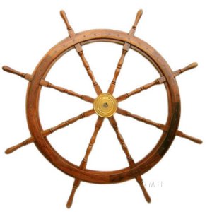 Old ND034 Rosewood Ship Wheel-24 Inches