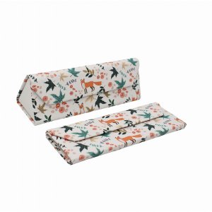 Real 8621 Adorable Animal  Leather Glasses Case - Foxes (small)