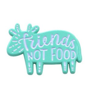 Real 7317 Friends Not Food Vegan  Vegetarian Pride Pin