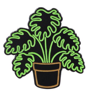 Real 6345 Neon Monstera - Glow-in-the-dark Plant Enamel Pin