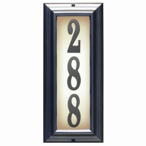 Qualarc LTV-1303-PW Edgewood Vertical Lighted Address Plaque In Pewter