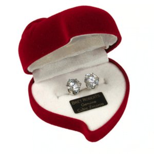 The 290-HS2CZ Cubic Zirconia Earrings With Heart