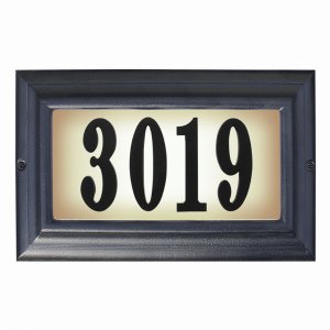 Qualarc LTL-1301-BL Edgewood Large Lighted Address Plaque In Black Fra