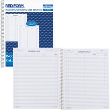 Dominion RED 50111 Rediform Incomingoutgoing Call Register Book - 100 