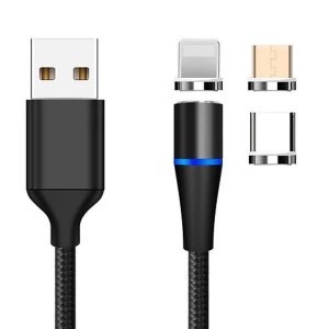 Ineye 1302C Magnetic 3 In 1 Quick Charge 3a Cable: Black