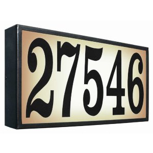 Qualarc SRXL-AB13-BLK Serrano (xtra Large) Lighted Address Plaque (bla