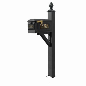 Qualarc WPD-NB-S3-LM-3P-BLK Westhaven System With Lewiston Mailbox, (3