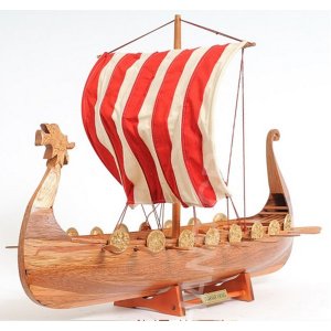 Old B028 Drakkar Viking Model Long Boat