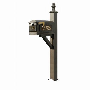 Qualarc WPD-NB-S3-LM-3P-BRZ Westhaven System With Lewiston Mailbox, (3