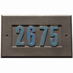 Qualarc ADD-1410-BZ Manchester Address Plate With 3 Gold Brass Numbers