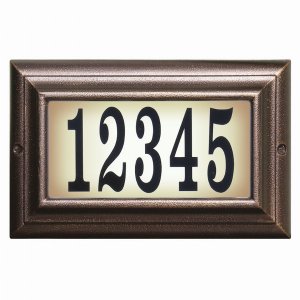 Qualarc LTS-1300-AC Edgewood Standard Lighted Address Plaque In Antiqu