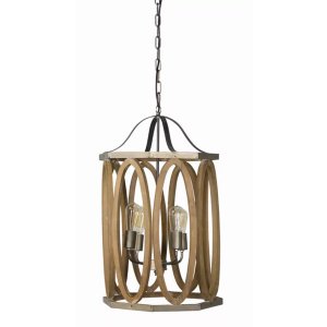 Melrose 78273DS Hanging Lamp 16 X 21.5h Woodiron