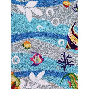 Homeroots.co 353938 3' X 5' Polyester Blue Area Rug