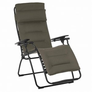 Homeroots.co 320606 Zero Gravity Recliner - Black Frame - Taupe Fabric