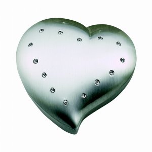 Creative 3906 Free Form Heart Box With Crystal, Brushed 2