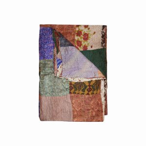 Homeroots.co 358025 Handcrafted Multicolor Silk Patchwork Throw - 60x9