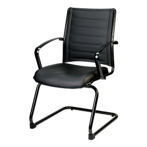 Homeroots.co 372385 22 X 25.5 X 35.4 Black Leather Guest Chair