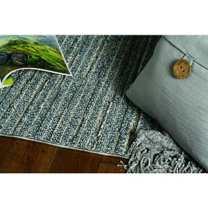 Homeroots.co 375564 2' X 8' Denim Industrial Runner Rug