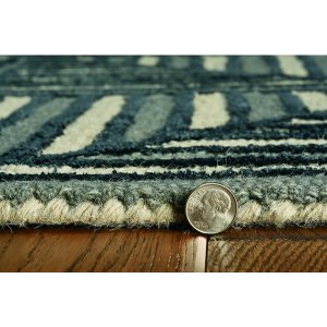 Homeroots.co 374968 27 X 96 Navy Or  Charcoal Wool Or Viscose Rug