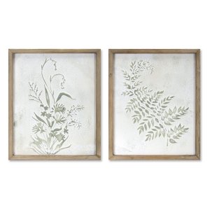 Melrose 78285DS Fernfloral Print (set Of 2) 19.5 X 23.5h Ironwood