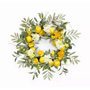 Melrose 78775DS Lemonfloral Wreath 22d Foamplastic