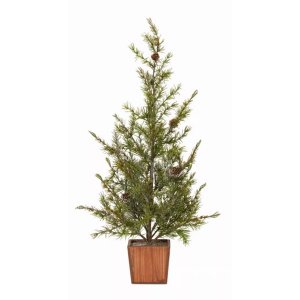 Melrose 80653DS Potted Icy Pine Tree 28h (set Of 2) Plasticwood