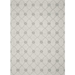 Homeroots.co 353802 3'x5' Ivory Counterchange Wool Area Rug