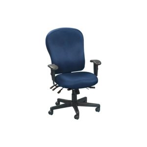 Homeroots.co 372360 29.5 X 26 X 37 Navy Fabric Seat Slider Swivel