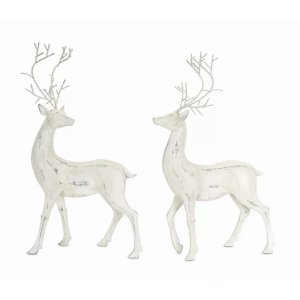 Melrose 72627DS Deer (set Of 2) 20.5h Resin