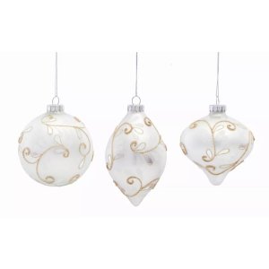 Melrose 80068DS Ornament (set Of 6) 5h, 5.25h, 6h Glass