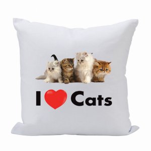 Creative 101730 Pillow 16x16 I Love (heart) Cats